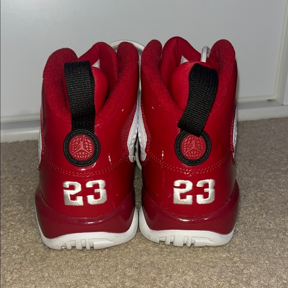 Jordan Red and White High-Top Sneakers - Picture 2 of 6